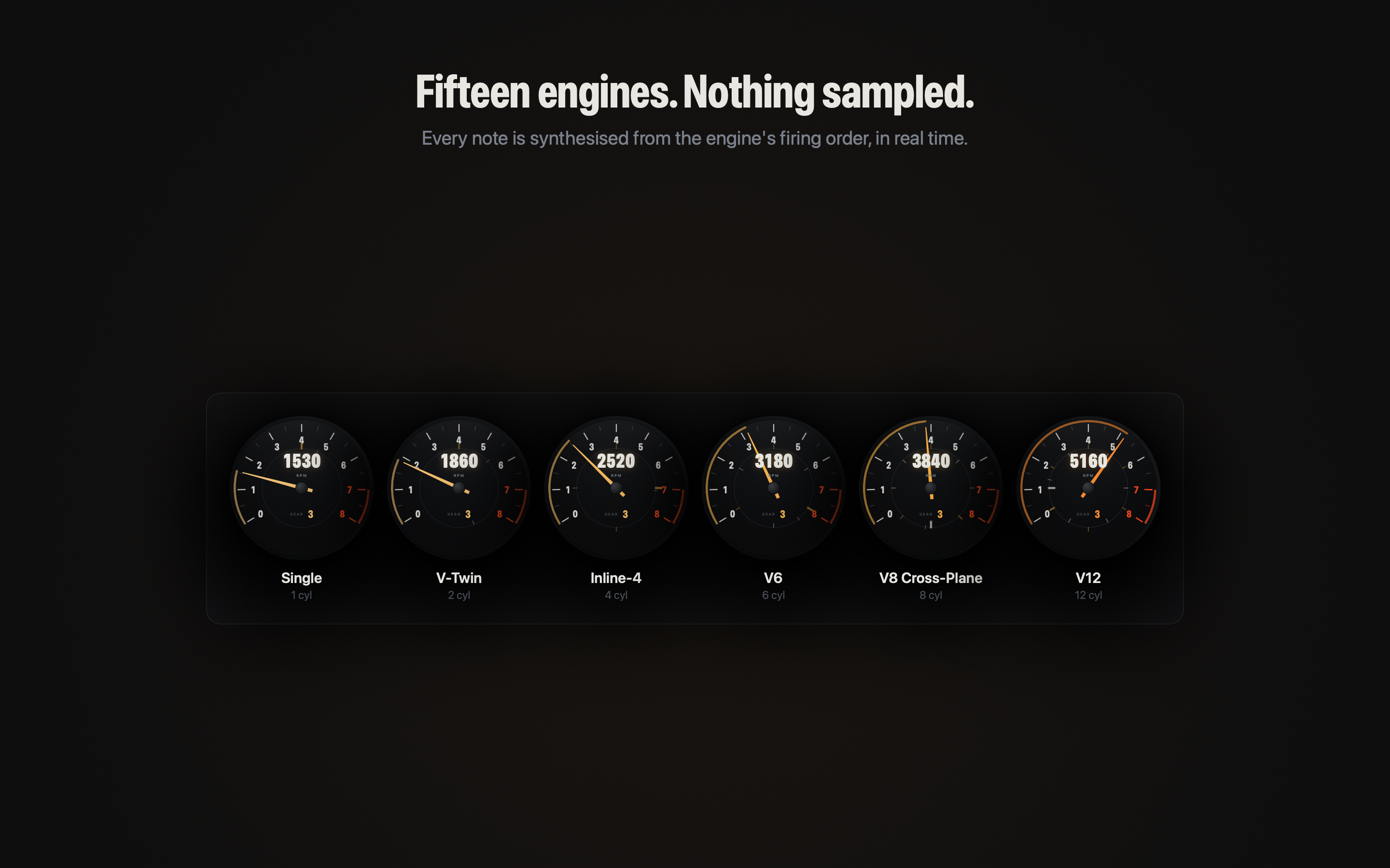 A selection of Redline engine presets